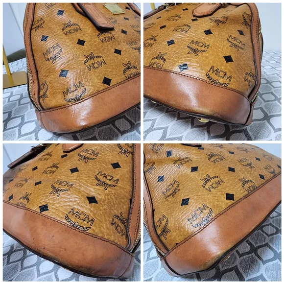 MCM Visetos Large Heritage Bowler Bag Cognac - Picture 13 of 16